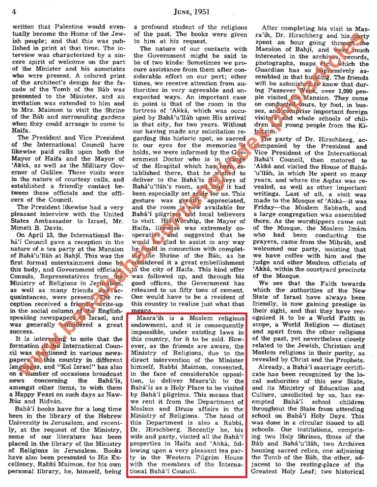 Bahai news june 1951 no 244